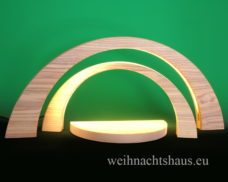 Schwibbogen modern Erzgebirge mit LED Esche weiß gekalkt Moderne Lichterbögen Seiffen Werksverkauf sale
